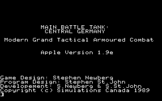 Main Battle Tank Central Germany Title Screen